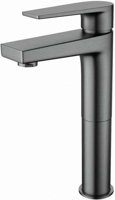 Aloni verhoogde wastafelkraan gunmetal grijs