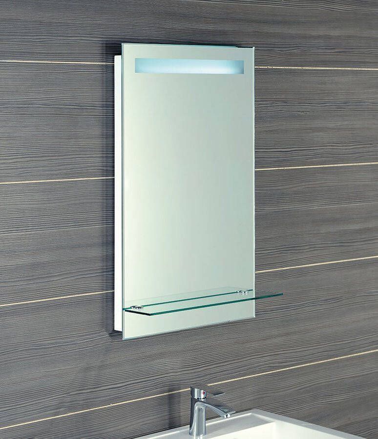Aqualine Led-Spiegel 50x80cm glazen planchet knopschakelaar