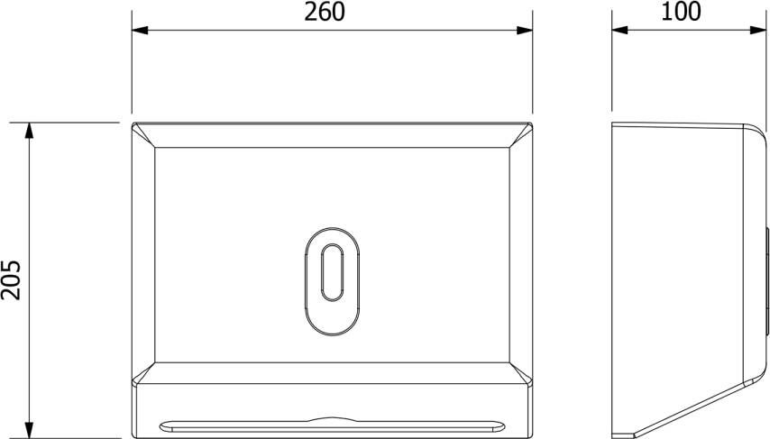 Aqualine papieren handdoek dispenser 26x20 5 wit