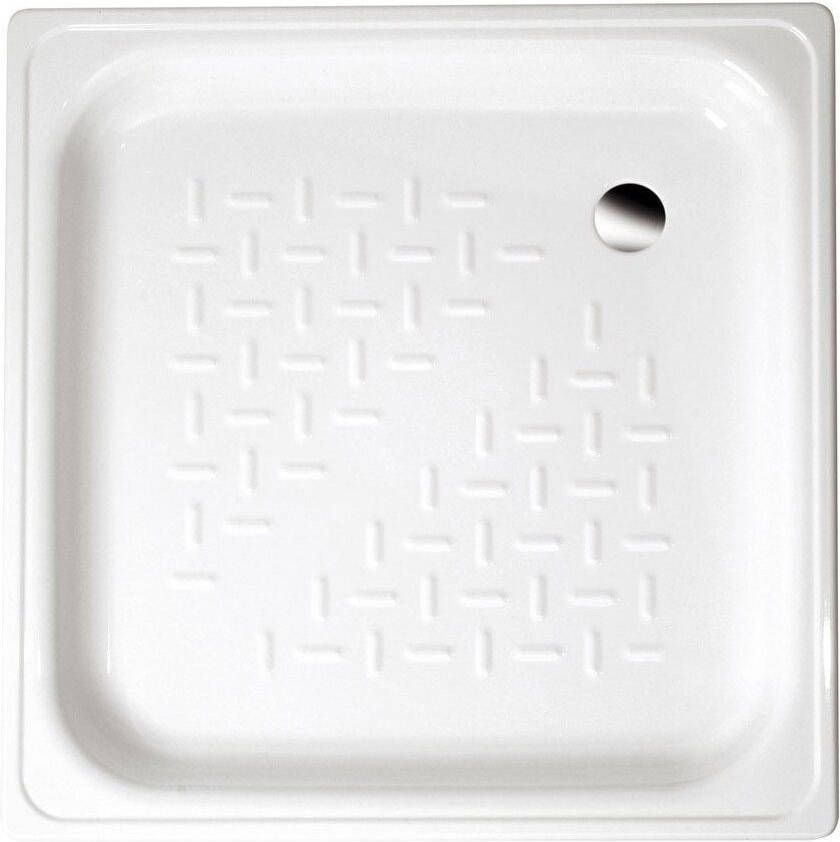 Aqualine plaatstaal douchevloer staal 80x80x16cm white