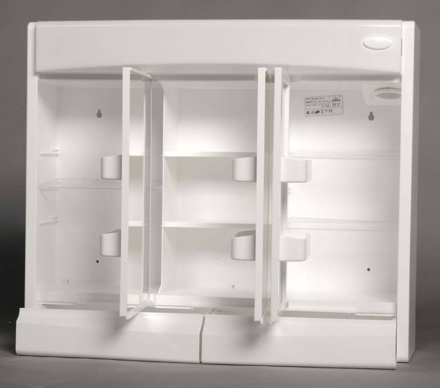 Aqualine Saphir Spiegelkast 60x51x18cm incl. TL-buis 15W wit plastic