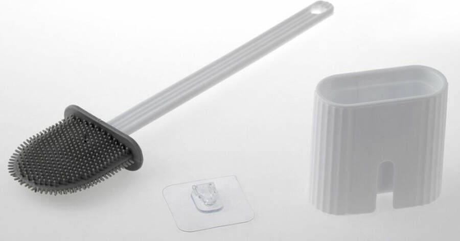 Aqualine siliconen toiletborstel wit