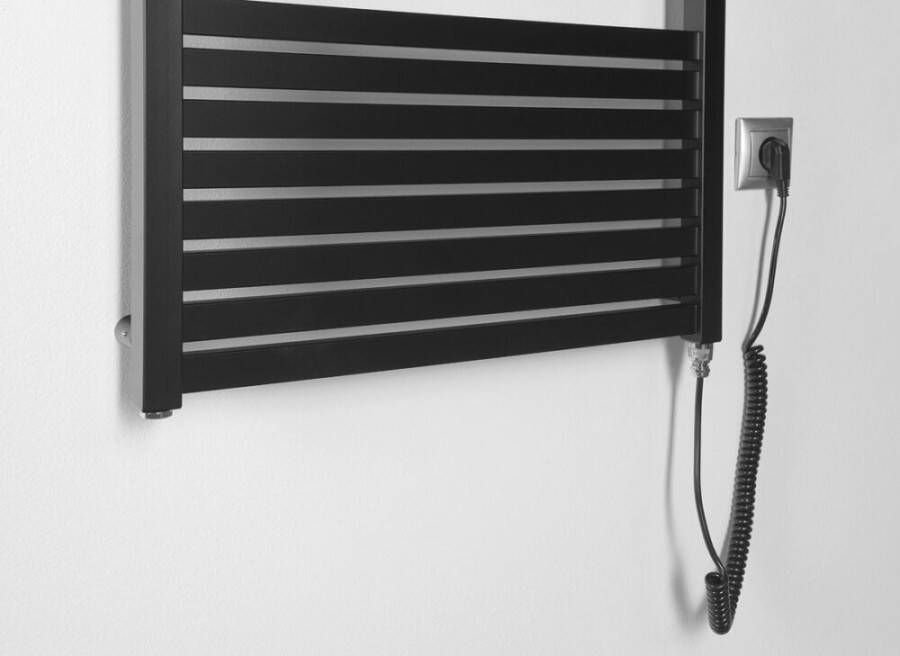 Aqualine Tondi-E elektrische handdoekradiator 45x169 mat zwart