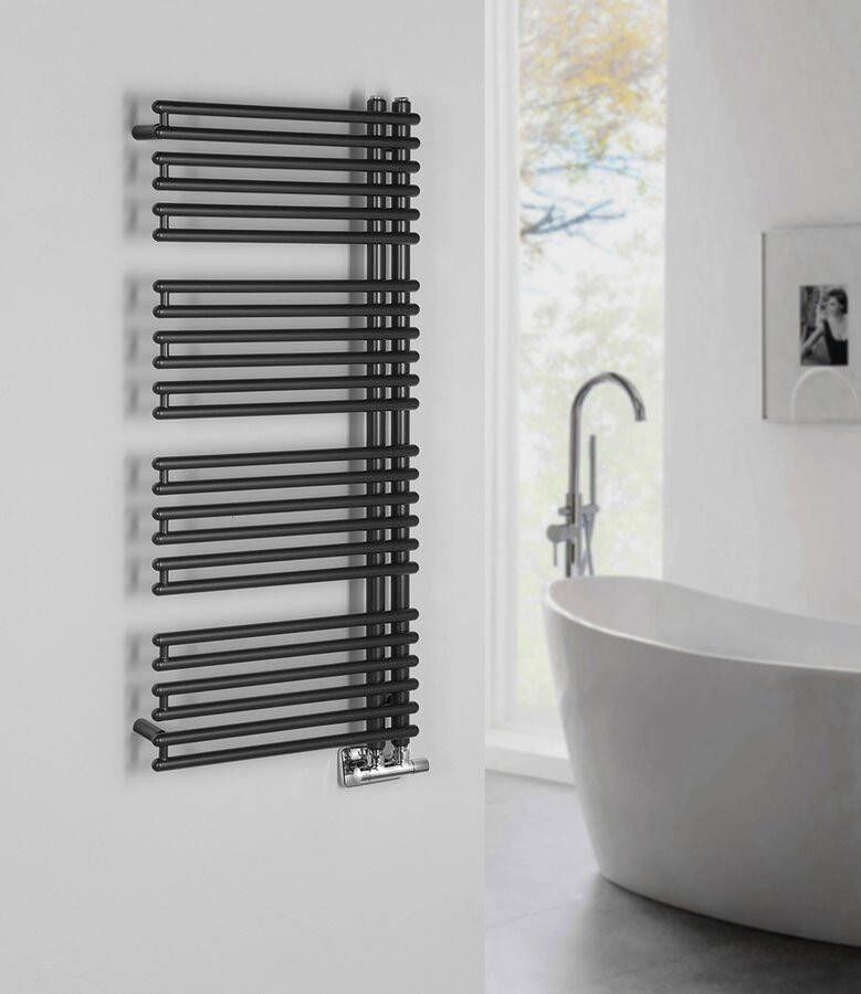 Aqualine Tubini handdoek radiator 50x113 antraciet