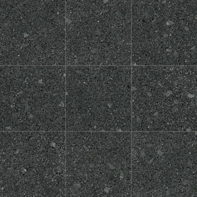 ARCANA Miscela-R Grafito terrazzo vloertegel 80x80 zwart
