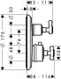 Axor Montreux afbouwdeel voor inbouwthermostaat met stopkraan met kruisgreep geborsteld nikkel - Thumbnail 4
