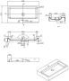 Douche Concurrent Wastafel Hangend Nero Opera 80 Rechthoek 80x42x10cm Solid Surface Mat Zwart - Thumbnail 3
