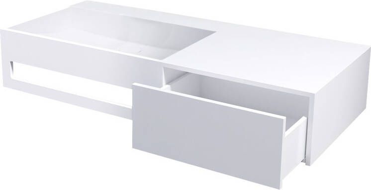 Best design Just Solid wastafel inclusief lade 90x40x17cm mat wit