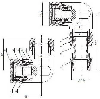 Best design Luxe Thermostatisch voetventiel Axiaal 1 2"x1 5 chroom