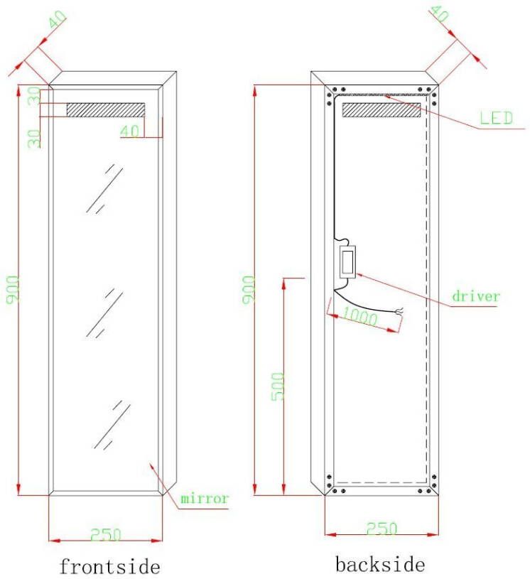 Best design Miracle spiegel met LED verlichting 25cm aluminium