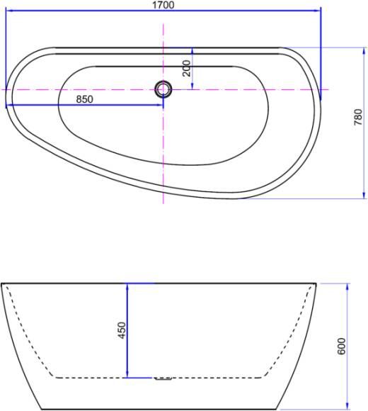 Best design Monday vrijstaand bad 170x80 glanzend wit