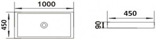Best design Proba opbouw wastafel 100x45 glans wit