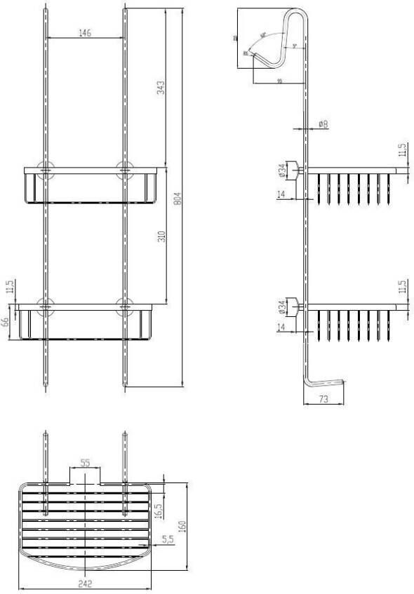 Best design Rome Flaconhouder Ophangrek Chroom