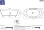 Douche Concurrent Ligbad Vrijstaand Solid Ovaal 85x180x65cm Solid Surface Mat Wit met Badwaste en Overloop - Thumbnail 4
