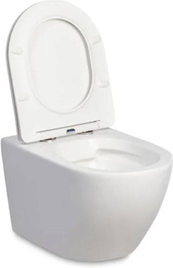 Blue Label Blue Balder randloos toilet mat wit