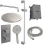 Brauer Brushed Edition doucheset glijstang gebogen muurbuis en ronde handdouche 3-weg 30 nikkel - Thumbnail 2