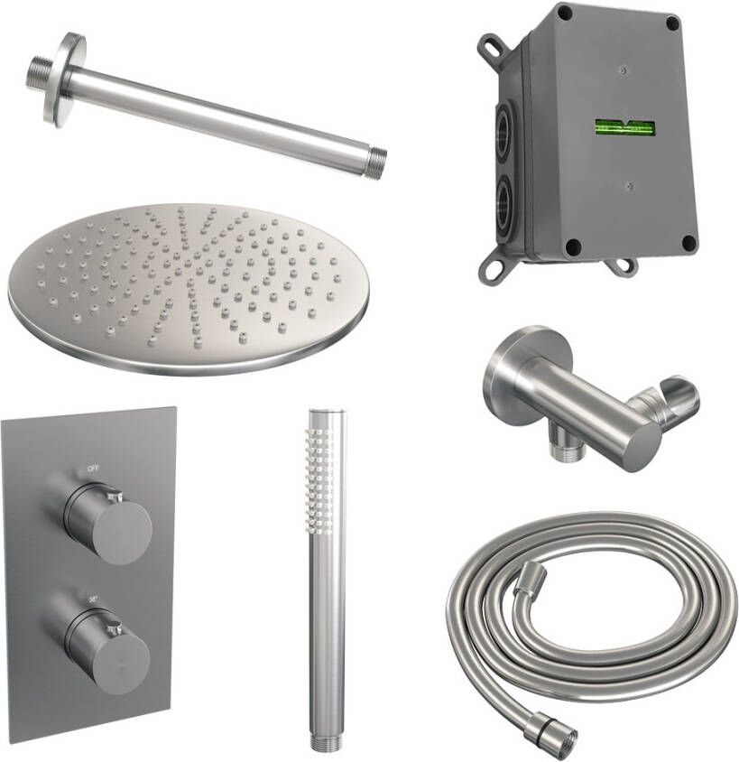 Brauer Brushed Edition doucheset met staafhanddouche 3-weg 30 nikkel