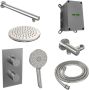 Brauer Brushed Edition doucheset rechte muurbuis en ronde handdouche 3-weg 20 nikkel - Thumbnail 2
