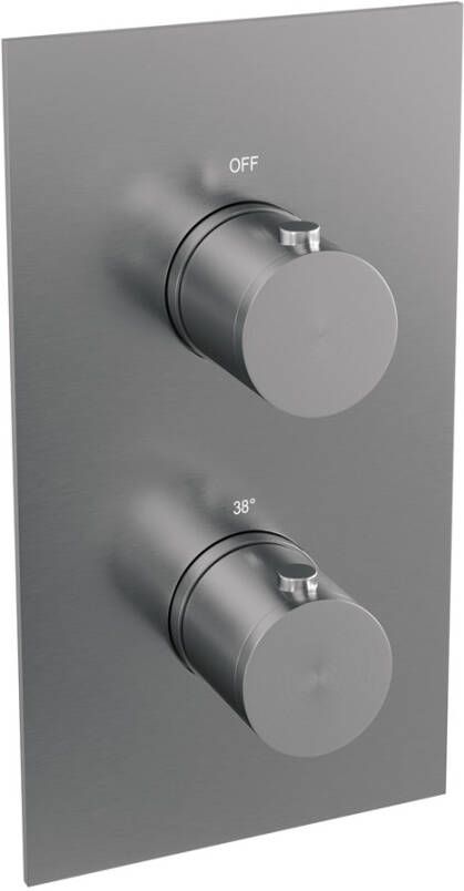 Brauer Brushed Edition doucheset rechte muurbuis en ronde handdouche 3-weg 20 nikkel