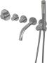 Brauer Chrome Carving Badkraan Inbouw douchegarnituur 20cm uitloop met inbouwdeel 3 carving knoppen handdouche rond 3 standen chroom 5-CE-094 - Thumbnail 4