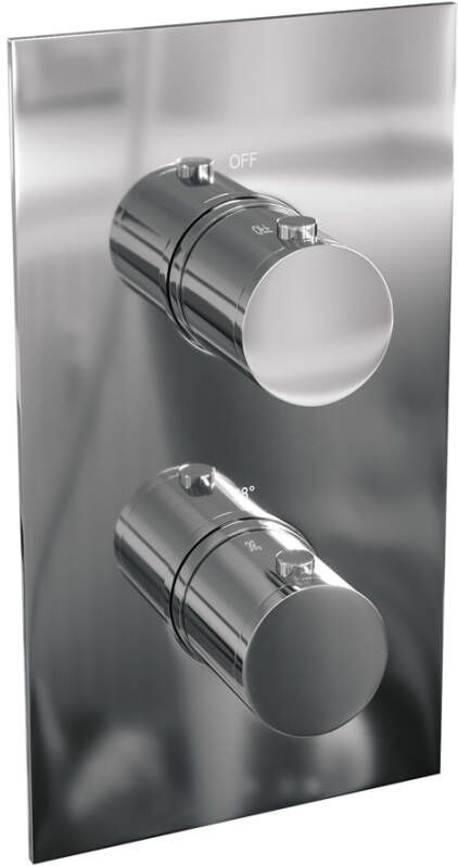 Brauer Chrome Edition doucheset glijstang gebogen muurbuis en ronde handdouche 3-weg 30 chroom