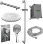 Brauer Chrome Edition doucheset glijstang rechte muurbuis en ronde handdouche 3-weg 30 chroom - Thumbnail 2