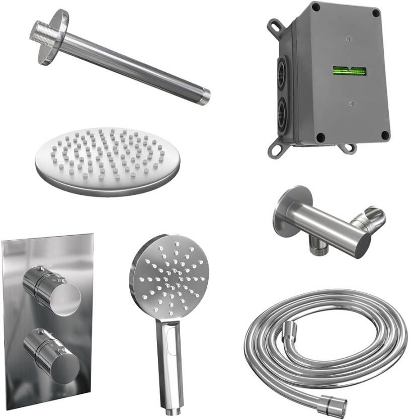 Brauer Chrome Edition doucheset met ronde handdouche 3-weg 20 chroom