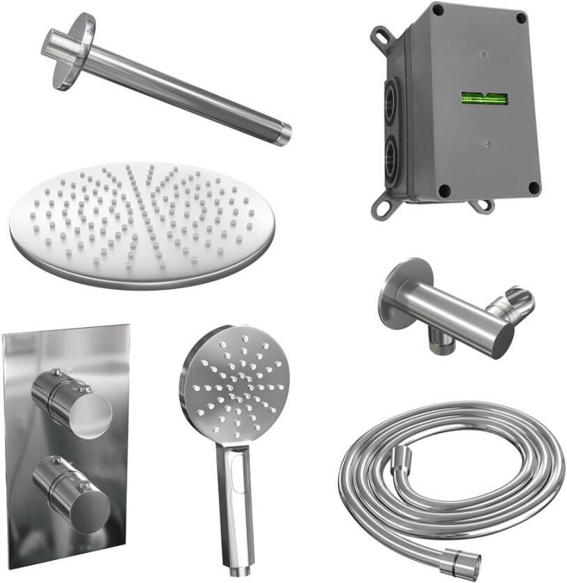 Brauer Chrome Edition doucheset met ronde handdouche 3-weg 30 chroom