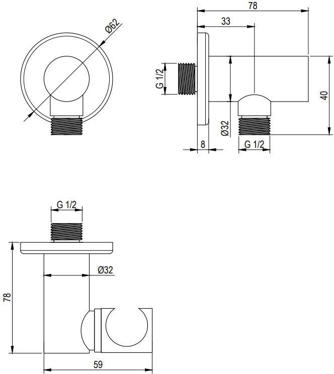 Brauer Chrome Edition verstelbare wandaansluitbocht chroom