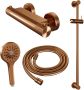 BRAUER Copper Carving Douchekraan opbouw glijstang 1 functie 2 carving knoppen handdouche rond 3 standen PVD geborsteld koper 5-GK-086-2 - Thumbnail 4