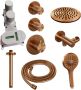 Brauer Copper Carving thermostatische inbouw regendoucheset 20cm plafondarm met 20cm ronde hoofddouche 3 standen ronde handdouche 150cm gladde doucheslang met aansluitbocht en handdouchehouder Koper geborsteld PVD 5-GK-107 - Thumbnail 6