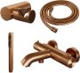 Brauer Copper Carving thermostatische opbouw badkraan met glijstang 1 stand staafhanddouche en 150cm doucheslang Koper geborsteld PVD 5-GK-085-1 - Thumbnail 5