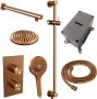 Brauer Copper Edition doucheset glijstang rechte muurbuis en ronde handdouche 3-weg 20 koper - Thumbnail 2