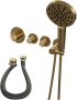 Brauer Badkraan Gold Carving Set 02 Thermostatisch Inbouw Rond Geborsteld Goud PVD met Badvulcombinatie Wandaansluitbocht en Handdouche 3 Standen - Thumbnail 10