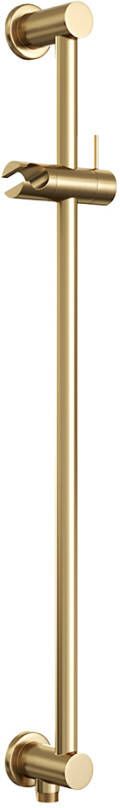 Brauer Gold Edition doucheset glijstang gebogen muurbuis en ronde handdouche 3-weg 30 goud