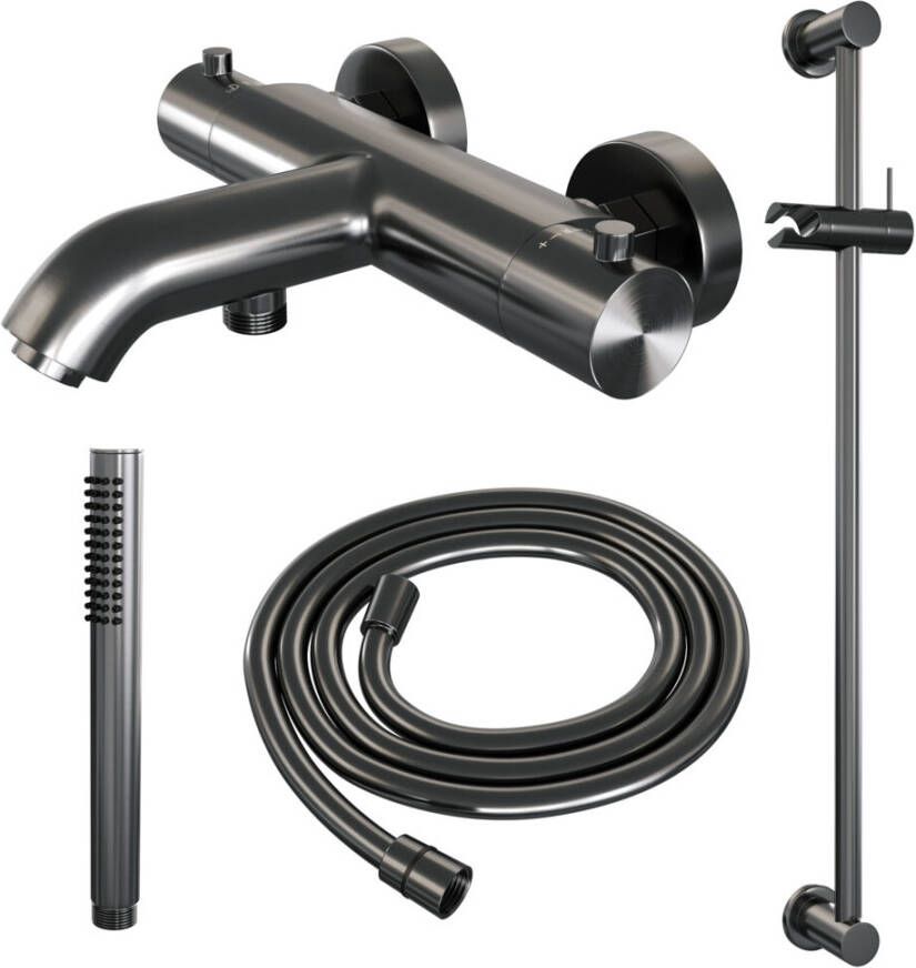 Brauer Gunmetal Edition opbouw baddouche met glijstang en staafhanddouche gunmetal