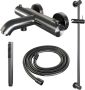 Brauer Gunmetal Edition opbouw baddouche thermostaatkraan SET 04 met wandhouder en 3-standen handdouche en doucheslang gunmetal geborsteld PVD - Thumbnail 8