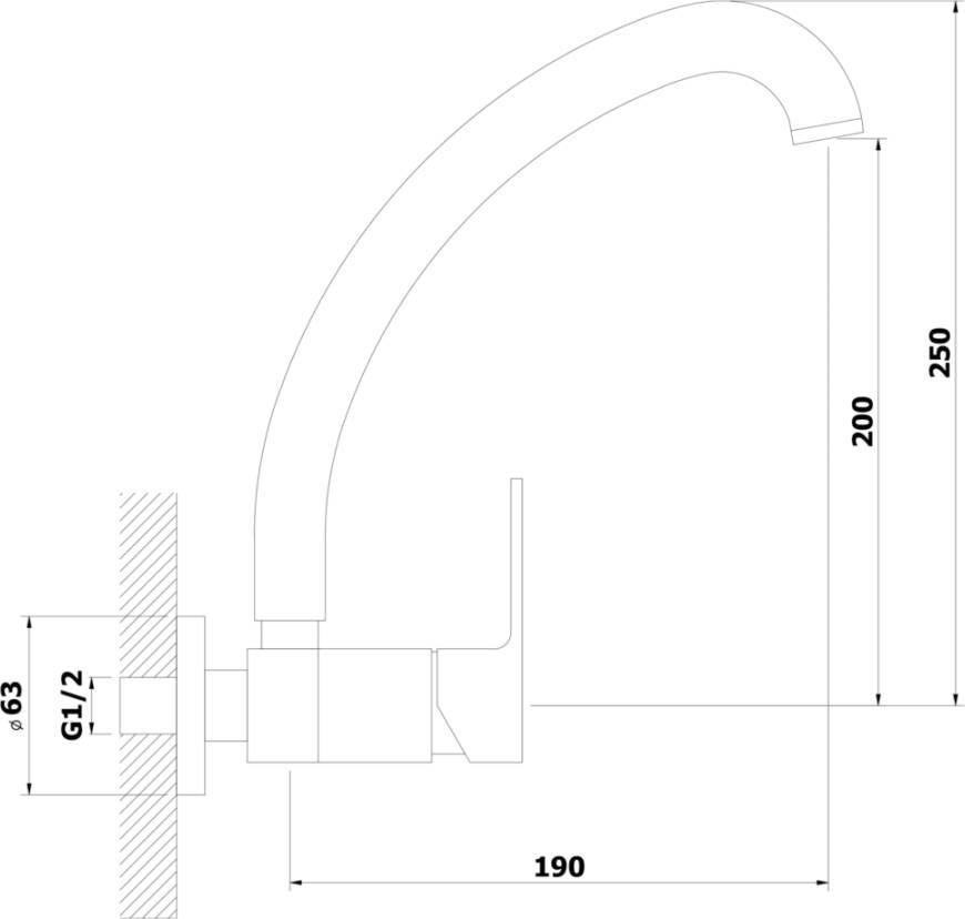 Bruckner Sieger wandmengkraan met hoge draaibare uitloop 15 chroom