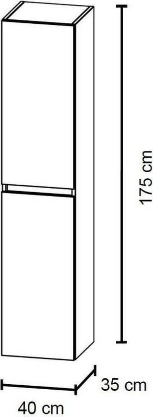 Bruynzeel kolomkast 175 zwart eiken