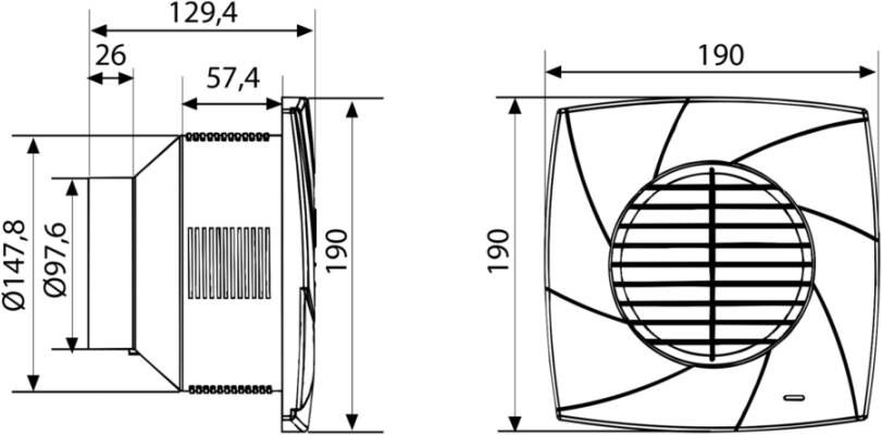 Cata CB-100 Plus ventilatie 25W wit