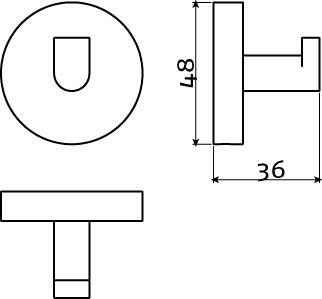 Clou Flat set à 2 kledinghaken mat wit