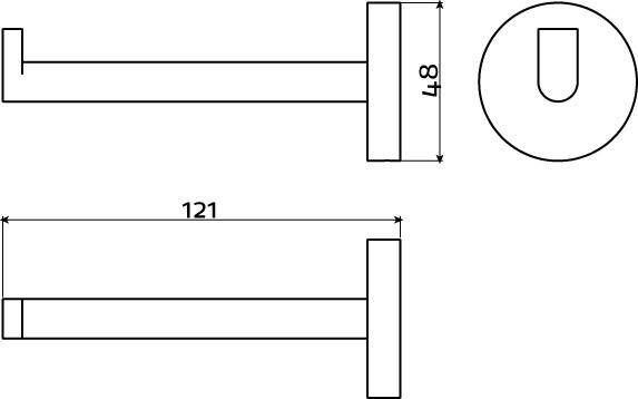 Clou Flat toiletrolhouder recht zonder klep mat wit