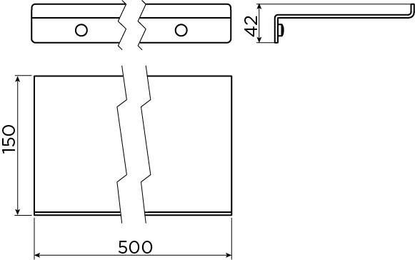 Clou Fold planchet 50 cm mat wit poedercoating