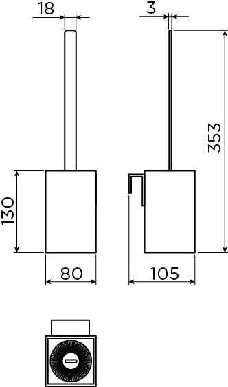 Clou Fold toiletborstelgarnituur wandmodel rvs geborsteld