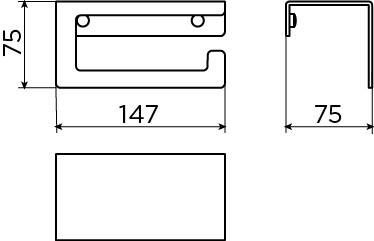 Clou Fold toiletrolhouder met cover gebogen model mat zwart