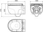 Clou Toiletpot Hangend Hammock 49x36.8x37.5cm Wandcloset Keramiek Diepspoel Glans Wit met Softclose Toiletbril - Thumbnail 3
