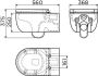 Clou Toiletpot Hangend Hammock 56x37x36cm Wandcloset Keramiek Diepspoel Mat Wit met Softclose Toiletbril - Thumbnail 4