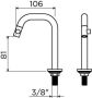 Clou Kaldur fonteinkraan 2x15.9cm korte uitloop rechts Wit mat CL 06.05.004.20.R - Thumbnail 2