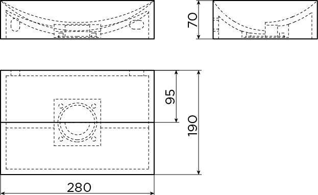 Clou Vale fontein 28 cm zonder kranenbank mat wit keramiek