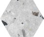 Codicer Sonar Silver hexagon terrazzo vloertegel 25x22 grijs - Thumbnail 2